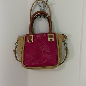 Pink and brown purse